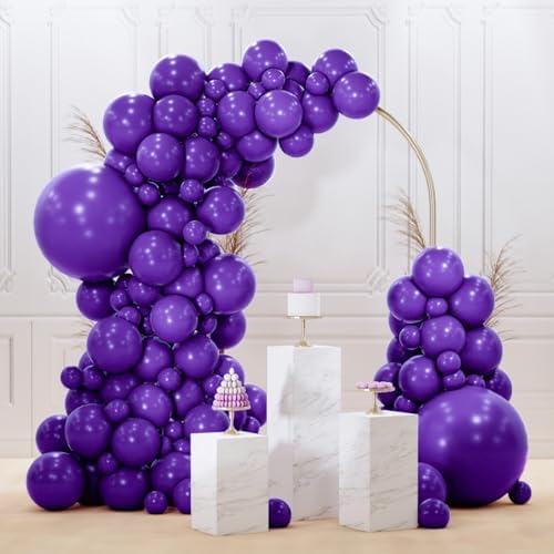 PartyWoo Dark Purple Balloons 92pcs Arch Kit Garland Decorations