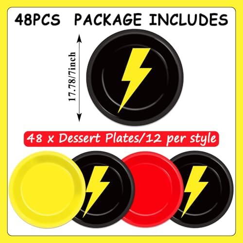 CHUNNIN 48 Pcs Cartoon Themed Plates for Kids Birthday Party