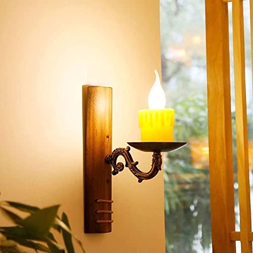 Antique Farmhouse Wall Light Sconce with Resin Candle Shade