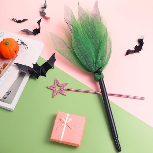 Halloween Witches Broom and Wand Set for Costume Parties