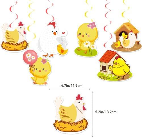 Chicken Party Decorations Birthday Balloons Cake Topper Set