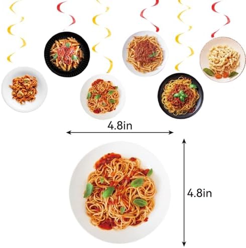 Pasta Birthday Decorations with Balloons and Banners