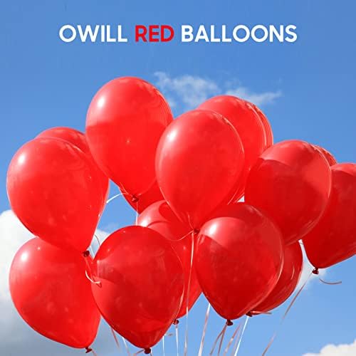 OWill 120pcs Red Balloons 12 Inches for Party Decorations
