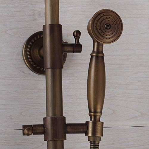 LASEVE 8 Inch Brass Antique Handheld Shower Set