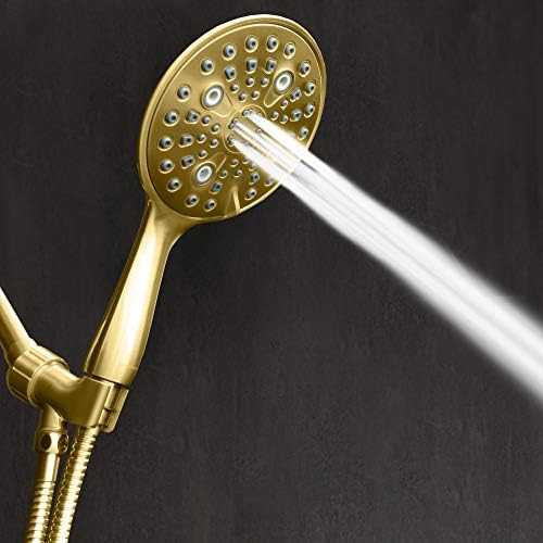 Elite ImperialShine Gold Finish Handheld Showerhead with 6 Faceplate and 6 Spray Settings