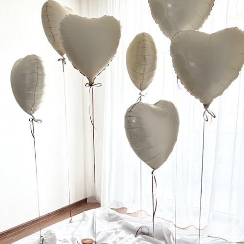 Cream Heart Balloons 19PCS for Birthday Wedding Decor
