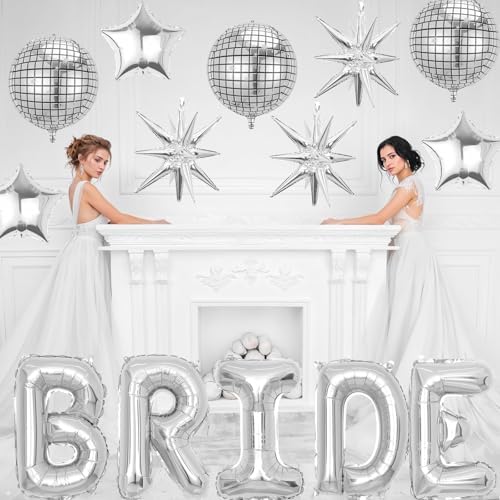 Silver Bride Balloons Decor Set for Bridal Shower
