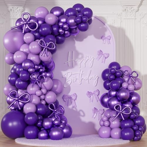 Purple Balloon Arch Garland Kit for Birthday Decorations