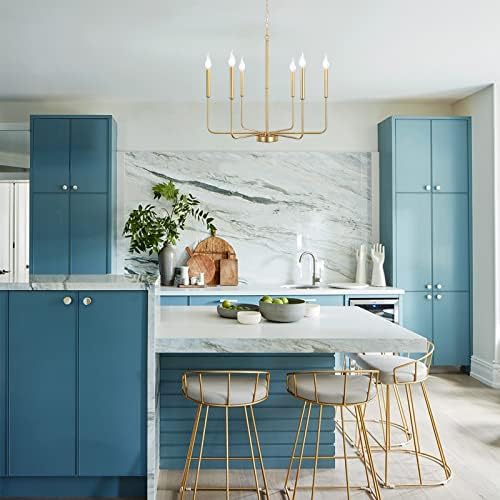 ALISADABOY 6-Light Farmhouse Gold Chandelier