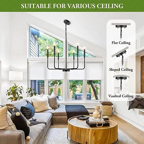 GoBright 6-Light Black Chandelier for Dining Room and Bedroom