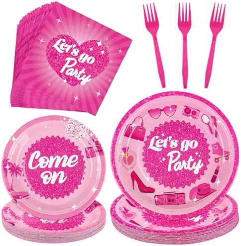 Durony 96 Piece Lets Go Party Supplies
