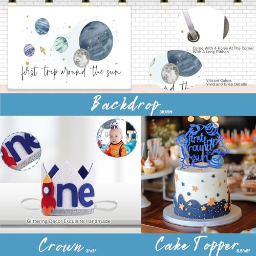 First Trip Around the Sun Birthday Decorations 125 pcs