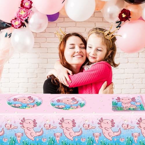 41Pcs Pink Axolotl Party Tableware Set for Birthday Decor