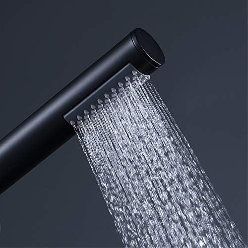 UWEREBFM Glossy Black Handheld Shower Head Set