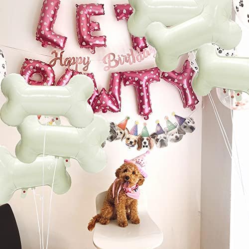6 Pack Cartoon Dog Bone Balloons Lets Pawty Party Decoration
