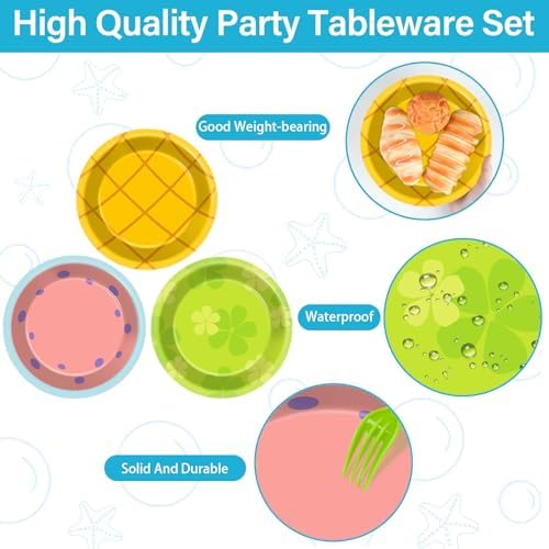 96Pcs Yellow Cartoon Party Plates Napkins Set