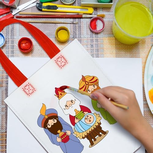 Kacctyen 45 Pcs Reusable Nativity Coloring Party Bags