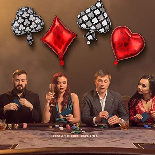 Skylety 8 Piece Casino Theme Balloons Playing Cards Decoration Kit