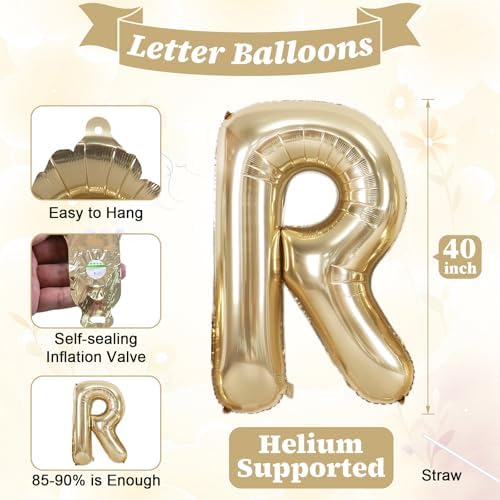 40 Inch Champagne Gold Bride Letter Balloons Set