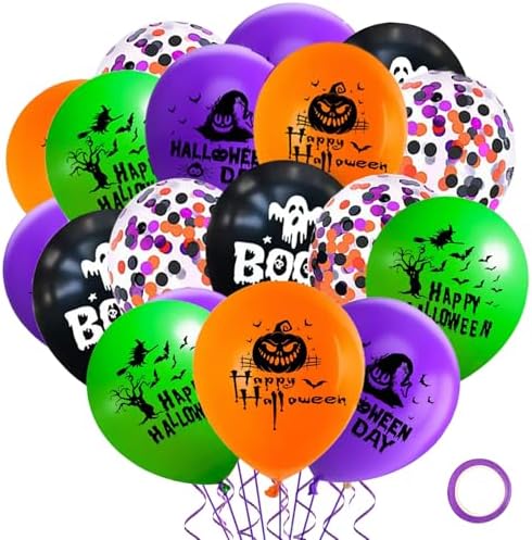 50 Pcs 12 Inches Halloween Balloons Multi Colors