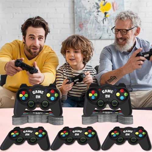50 PCS Game Themed Party Plates for Kids Birthday Party Supplies