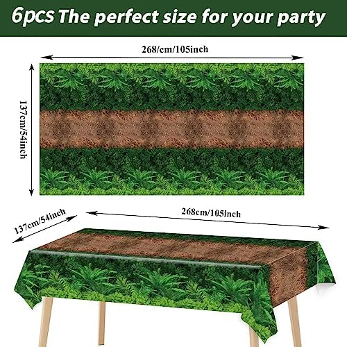 Chiazllta 6pcs Forest Path Tablecloth Dinosaur Party Decor