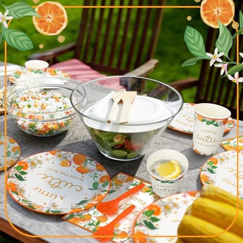 350 Pcs Orange Party Tableware Set for 50 Guests
