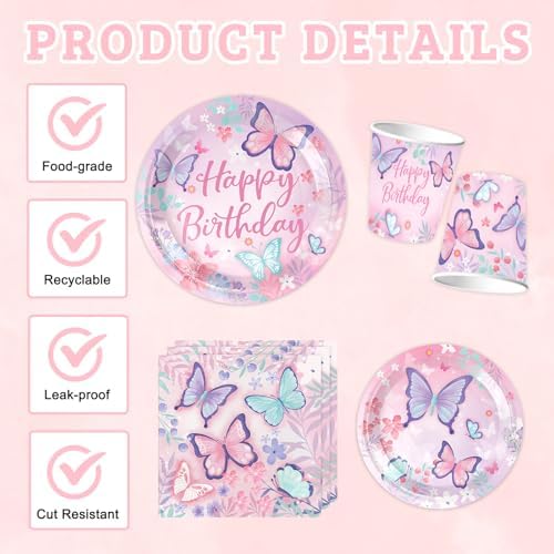 Butterfly Themed Birthday Party Decorations Set