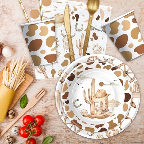 Western Cowboy Birthday Tableware Set for 24 Guests