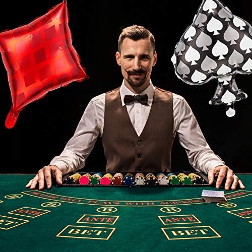 Skylety 8 Piece Casino Theme Balloons Playing Cards Decoration Kit