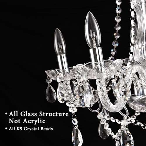 HOXIYA K9 Crystal 5-Light Chandelier Pendant Ceiling Light