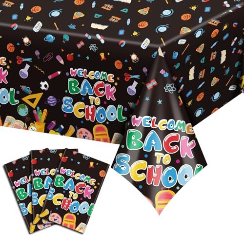 3 PCS Back to School Tablecloth 108x54 inches