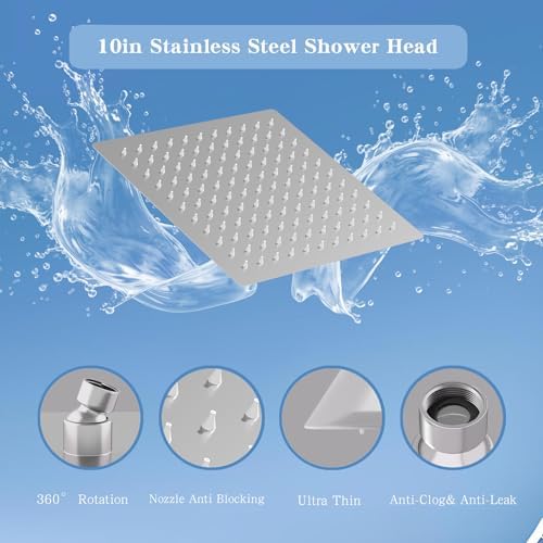 10 Inch Rain Shower Head with Handheld Spray Combo