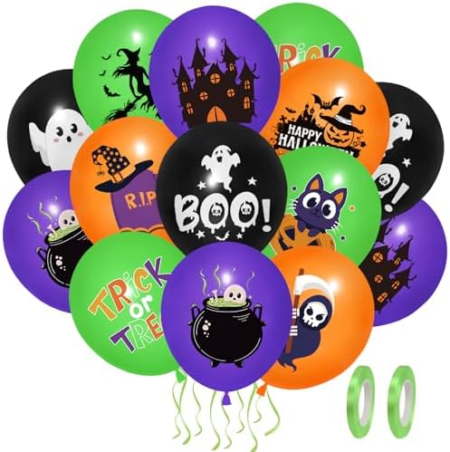 50Pcs Halloween Balloons Decorations 12 Inch Party Set