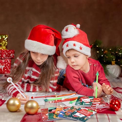Tenceur 48 Pcs Christmas Mini Notebook Set with Pens