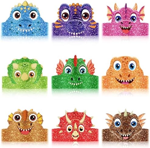 Abilat 36 Piece Dinosaur Party Hats Set