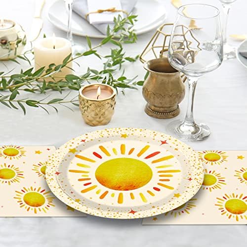 96 Piece Boho Sun Party Tableware Set