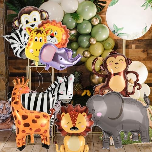 10pcs Jungle Safari Animal Balloons for Parties