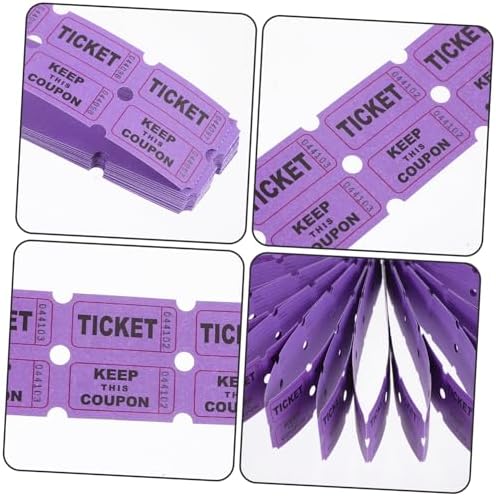 Homoyoyo 100pcs Purple Raffle Tickets for Events Party Supplies