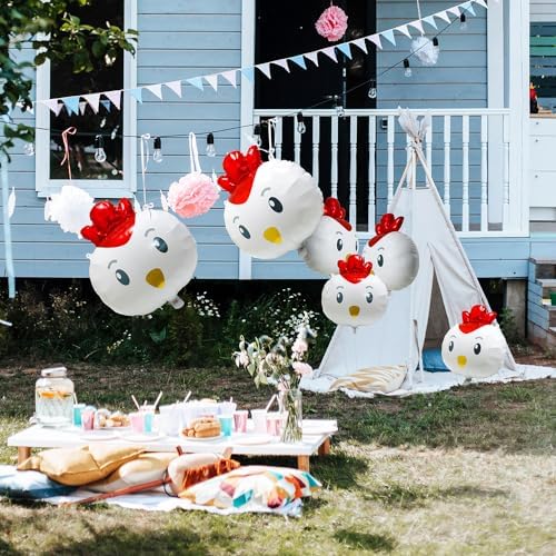 6 Pack Chicken Balloon Decorations for Easter Parties