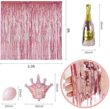 Pink Birthday Decorations Set for Women Girl