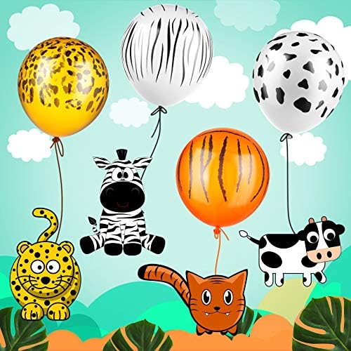 24 Jungle Animal Print Balloons Set for Party Decorations
