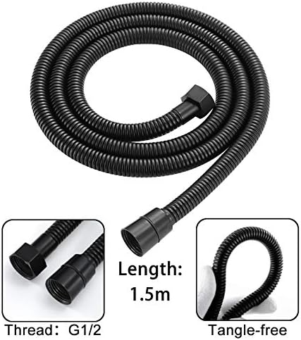 UWEREBFM Glossy Black Handheld Shower Head Set