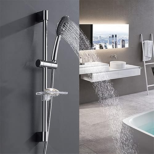 Chrome Handheld Shower Head with Riser Rail and Soap Dishes