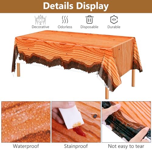 Durony 129 Piece Camping Birthday Party Plate Tablecloth Set