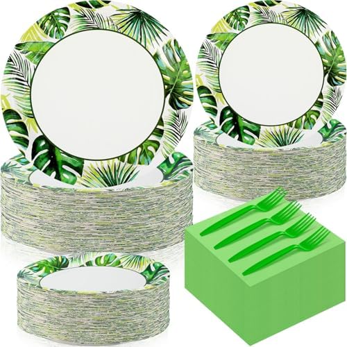 Havawish 240 Pcs Summer Party Paper Tableware Set