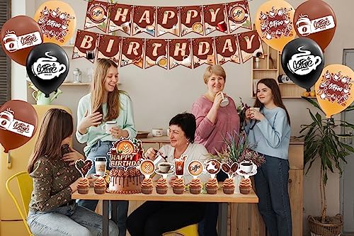 Coffee Themed Birthday Decorations Set