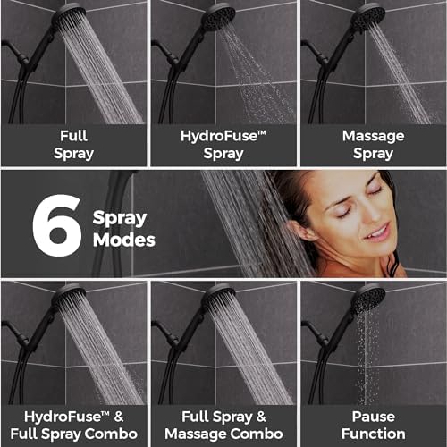 Pfister HydroFuse Handheld Shower Head with 6 Functions and 175 GPM Flow Rate