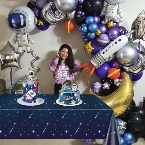 4 Pack Space Galaxy Tablecloths for Party Decor