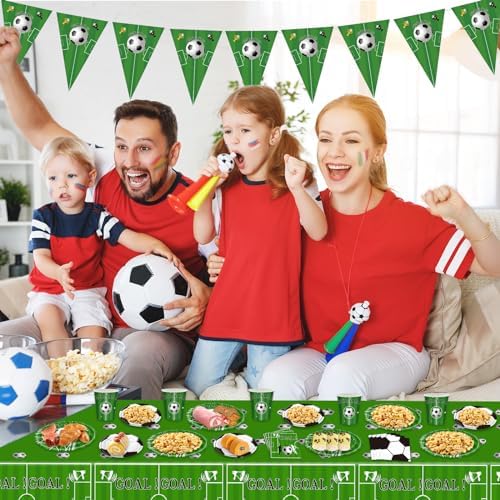 Soccer Party Decorations 98Pcs Set for 24 Guests